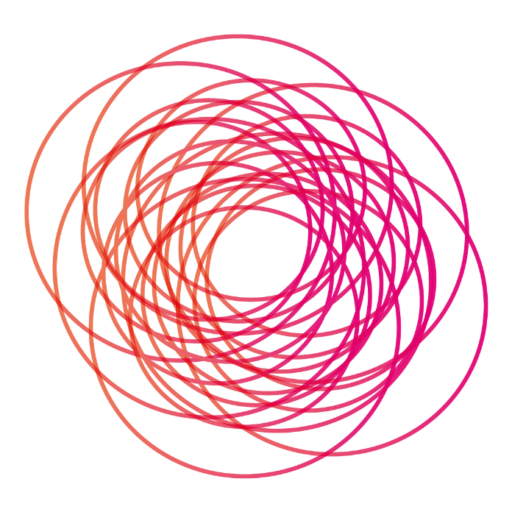 Vibrant Shropshire Logo spiral in orange and pink