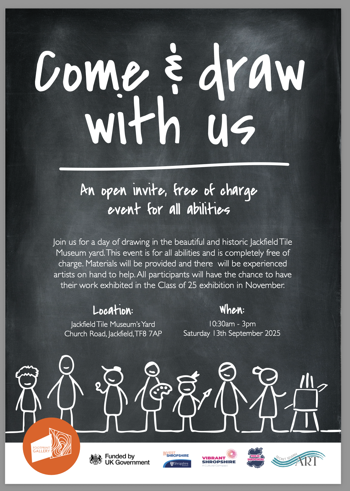 Come and draw with us digital poster